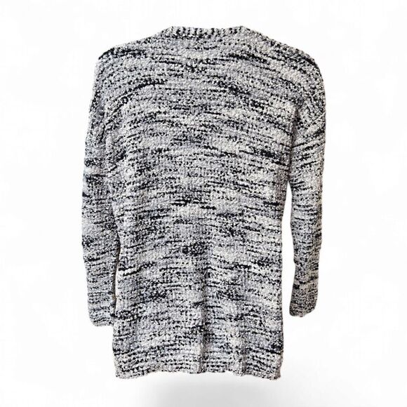 RACHEL & ZOE Womens open front cozy black & white popcorn knit cardigan XL - Picture 7 of 11